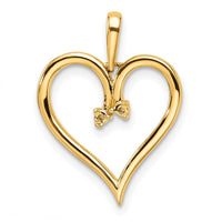 14K Yellow Gold Heart Pendant with 1.5mm Round Stones - 0.03 Carat Total Weight by Monteluci Fine Jewelry