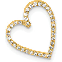 14K Yellow Gold Heart Pendant with 35 Round Diamonds - 0.14 Carat Total Diamond Weight by Oro Pregiato