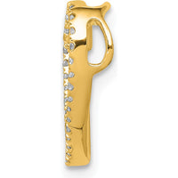 14K Yellow Gold Heart Pendant with 35 Round Diamonds - 0.14 Carat Total Diamond Weight by Oro Pregiato