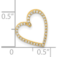 14K Yellow Gold Heart Pendant with 35 Round Diamonds - 0.14 Carat Total Diamond Weight by Oro Pregiato