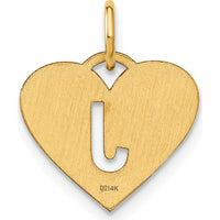 14K Yellow Gold Heart Pendant with Laser Cut Initial J - Personalized Charm by Oro Pregiato