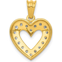 14K Yellow Gold Heart Pendant with Round Diamonds - 0.03 Carat Total Diamond Weight by Monteluci Fine Jewelry