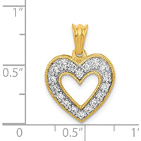 14K Yellow Gold Heart Pendant with Round Diamonds - 0.03 Carat Total Diamond Weight by Monteluci Fine Jewelry