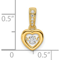 14K Yellow Gold Heart Pendant with Round Diamonds - 0.0652 Carat Total Diamond Weight by Oro Pregiato
