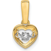 14K Yellow Gold Heart Pendant with Round Diamonds - 0.0652 Carat Total Diamond Weight by Oro Pregiato