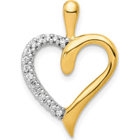 14K Yellow Gold Heart Pendant with Round Diamonds - 1/10 Carat Total Diamond Weight by Monteluci Fine Jewelry