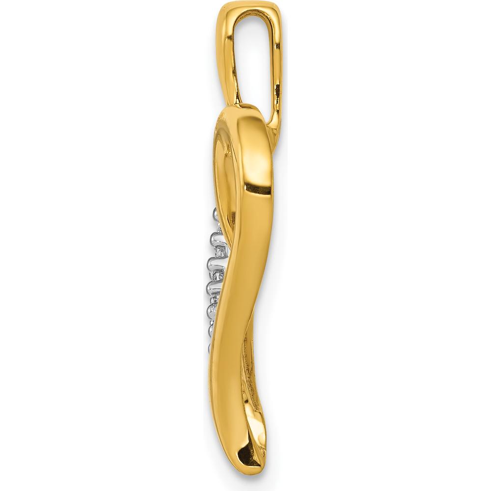 14K Yellow Gold Heart Pendant with Round Diamonds - 1/10 Carat Total Diamond Weight by Monteluci Fine Jewelry