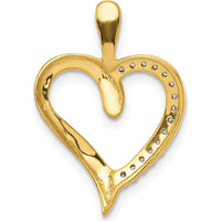 14K Yellow Gold Heart Pendant with Round Diamonds - 1/10 Carat Total Diamond Weight by Monteluci Fine Jewelry