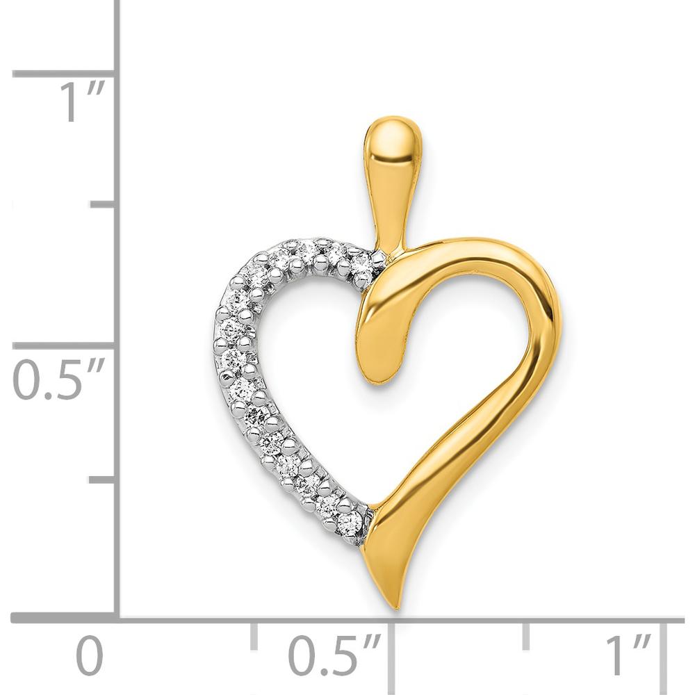 14K Yellow Gold Heart Pendant with Round Diamonds - 1/10 Carat Total Diamond Weight by Monteluci Fine Jewelry
