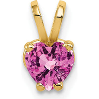 14K Yellow Gold Heart Pink Sapphire Pendant - 0.62 Carat Natural Faceted Sapphire by Monteluci Fine Jewelry