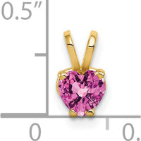 14K Yellow Gold Heart Pink Sapphire Pendant - 0.62 Carat Natural Faceted Sapphire by Monteluci Fine Jewelry