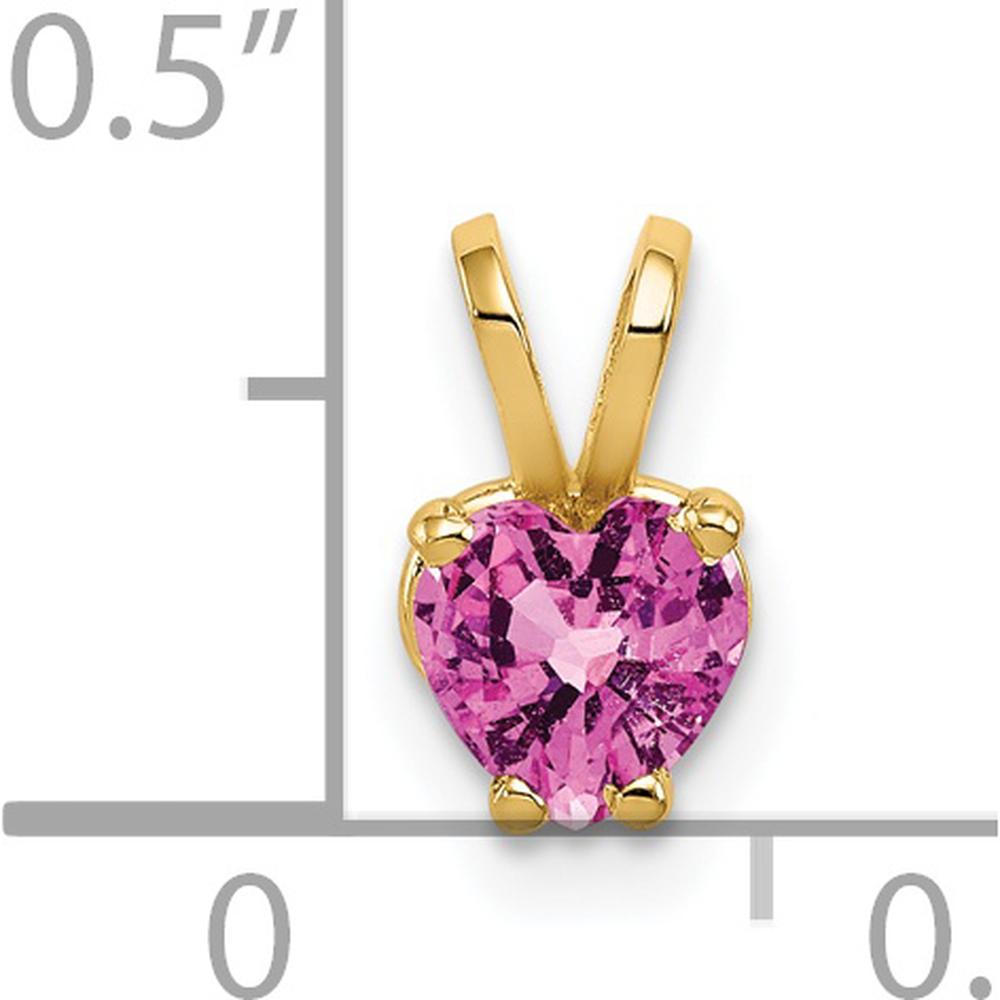 14K Yellow Gold Heart Pink Sapphire Pendant - 0.62 Carat Natural Faceted Sapphire by Monteluci Fine Jewelry