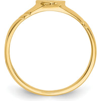 14K Yellow Gold Heart Ring for Children - Solid Band, 5mm Heart Top by Oro Pregiato