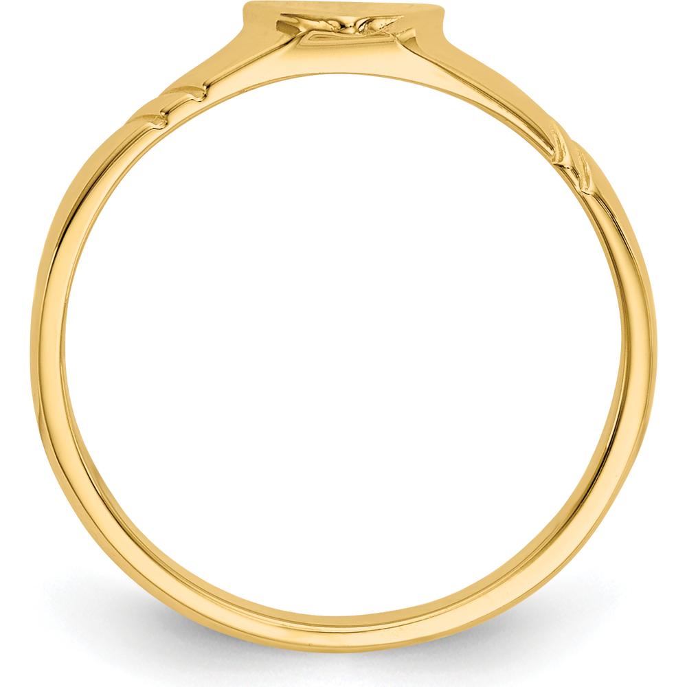 14K Yellow Gold Heart Ring for Children - Solid Band, 5mm Heart Top by Oro Pregiato