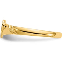 14K Yellow Gold Heart Ring for Children - Solid Band, 5mm Heart Top by Oro Pregiato