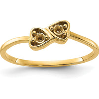 14K Yellow Gold Heart Ring Mounting - Customizable with Stones by Oro Pregiato