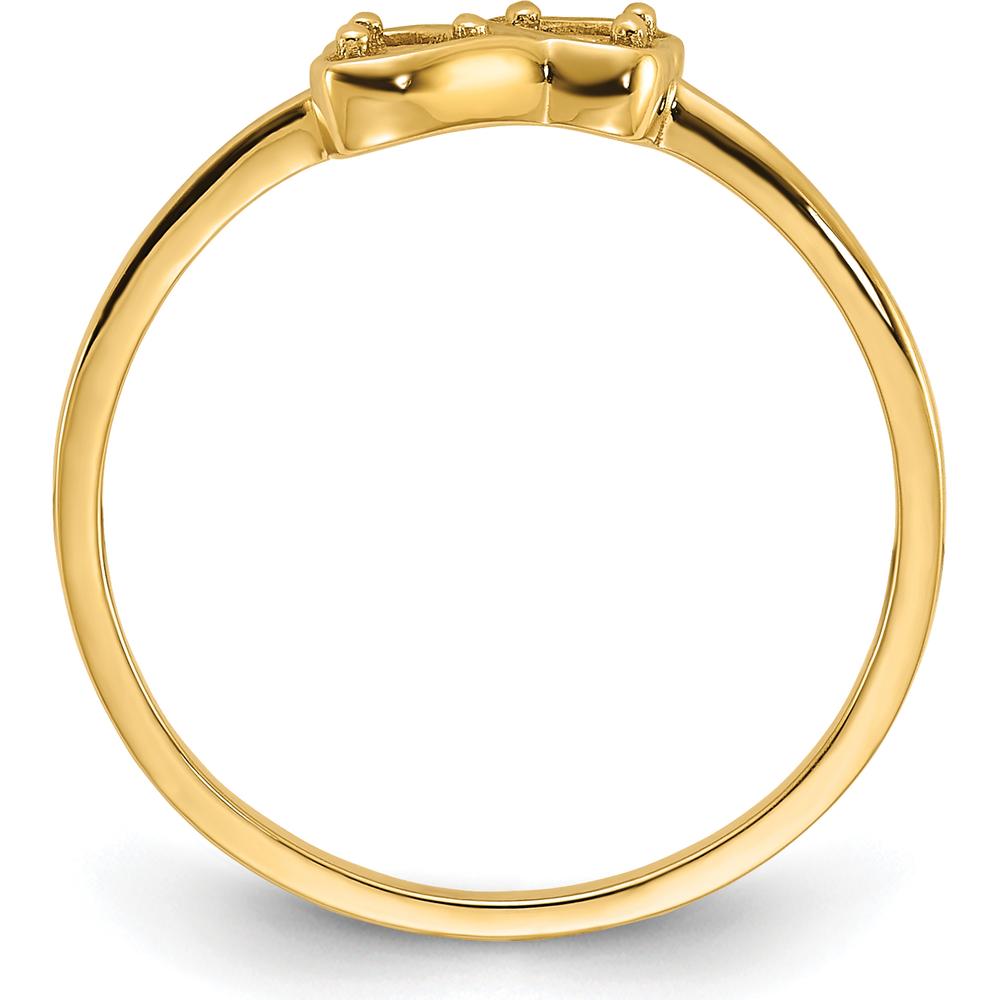 14K Yellow Gold Heart Ring Mounting - Customizable with Stones by Oro Pregiato