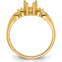 14K Yellow Gold Heart Ring Mounting with 0.02 Carat Diamond Accent for Customizable Gemstone - Women's Jewelry by Monteluci Fine Jewelry