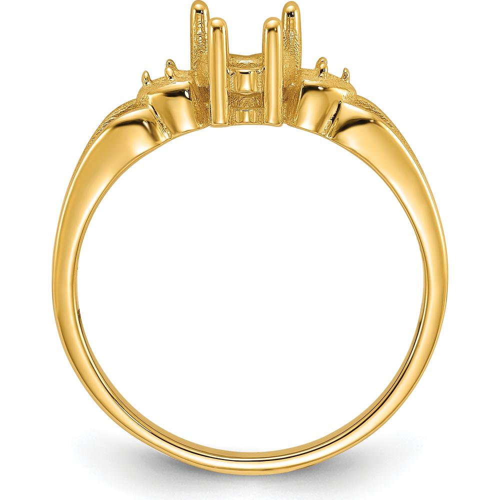 14K Yellow Gold Heart Ring Mounting with 0.02 Carat Diamond Accent for Customizable Gemstone - Women's Jewelry by Monteluci Fine Jewelry