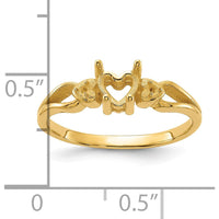 14K Yellow Gold Heart Ring Mounting with 0.02 Carat Diamond Accent for Customizable Gemstone - Women's Jewelry by Monteluci Fine Jewelry