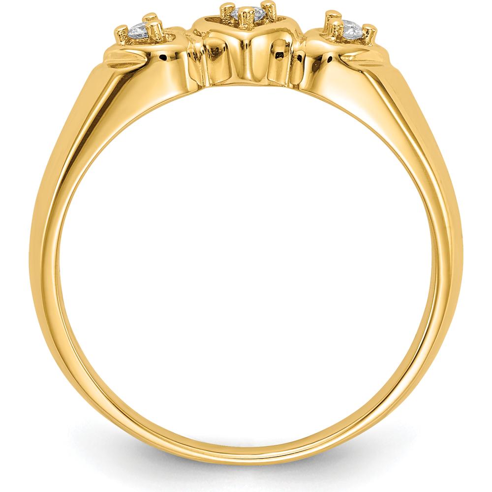 14K Yellow Gold Heart Ring with 3 Prong Set Round Diamonds - 0.045 Carat Total Diamond Weight by Monteluci Fine Jewelry