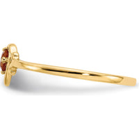 14K Yellow Gold Heart Ring with 3mm Round Citrine - 0.10 Carat Total Gem Weight by Oro Pregiato