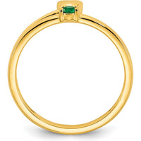 14K Yellow Gold Heart Ring with Birthstone - Personalized Mother's Ring by Oro Pregiato