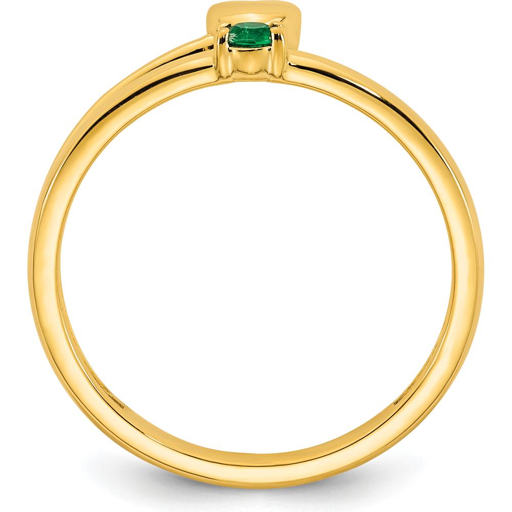 14K Yellow Gold Heart Ring with Birthstone - Personalized Mother's Ring by Oro Pregiato