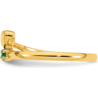14K Yellow Gold Heart Ring with Birthstone - Personalized Mother's Ring by Oro Pregiato