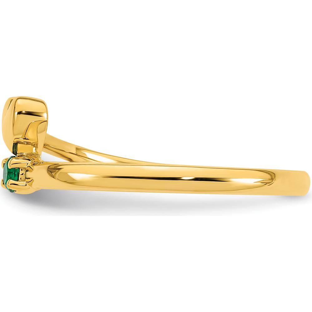 14K Yellow Gold Heart Ring with Birthstone - Personalized Mother's Ring by Oro Pregiato