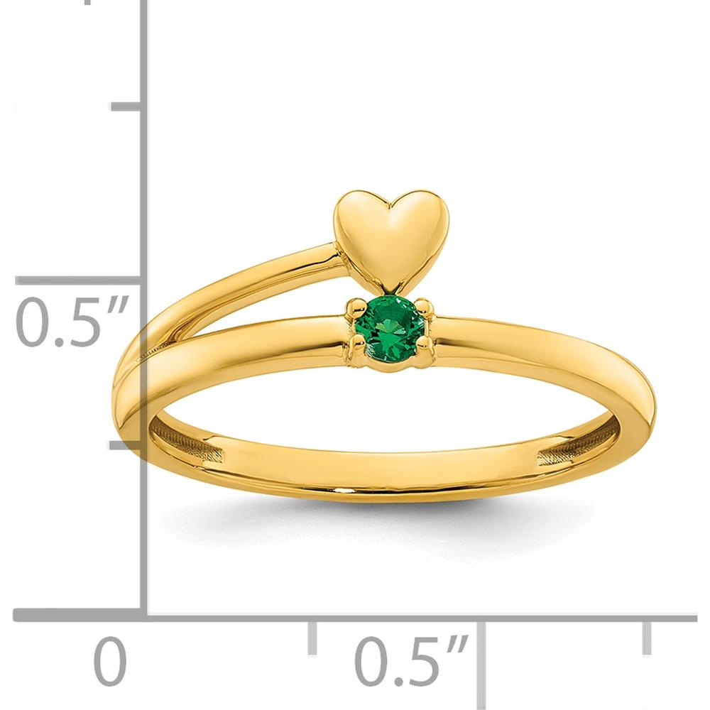 14K Yellow Gold Heart Ring with Birthstone - Personalized Mother's Ring by Oro Pregiato