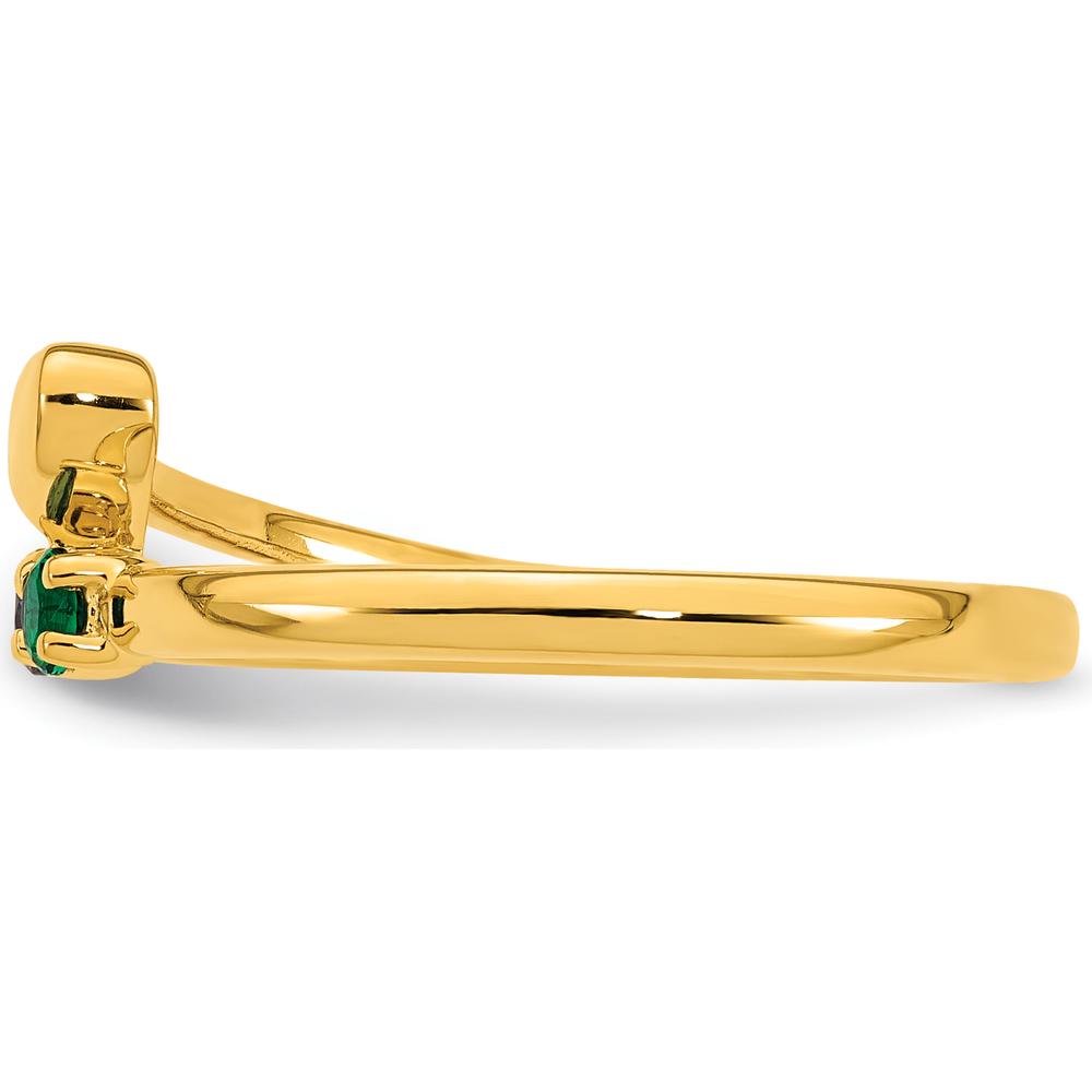 14K Yellow Gold Heart Ring with Custom Birthstone Setting - Personalized Mother's Ring by Oro Pregiato