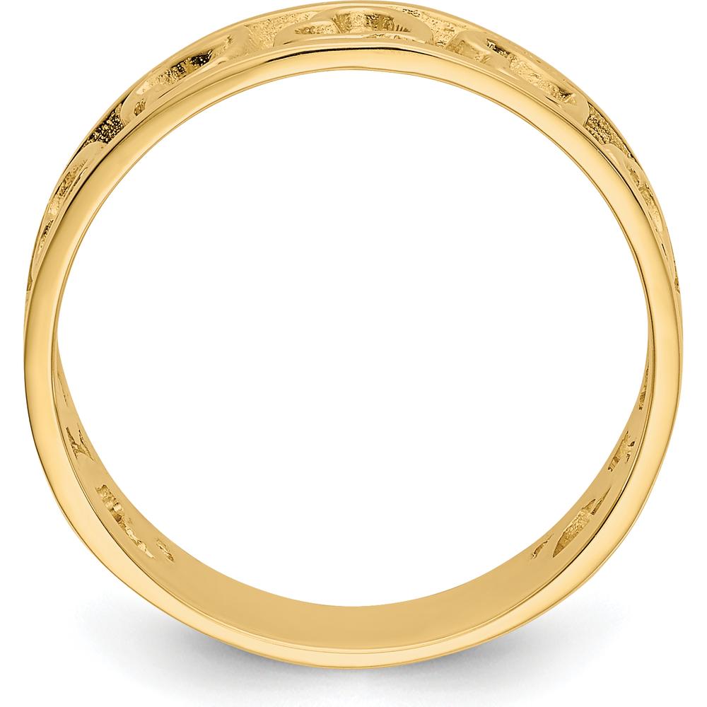 14K Yellow Gold Heart Ring with Polished Finish - Elegant Heart Design, Adjustable Band, Perfect for Gifts or Everyday Wear by 0