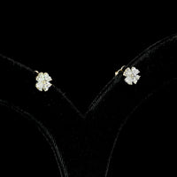 14K Yellow Gold Heart-Shape Diamond Cluster Stud Earrings with Prong Set Lab Grown Diamonds - 1.13 Carats Total Carat Weight - Covaloro Fine Jewelry