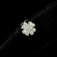 14K Yellow Gold Heart-Shape Diamond Cluster Stud Earrings with Prong Set Lab Grown Diamonds - 1.13 Carats Total Carat Weight - Covaloro Fine Jewelry
