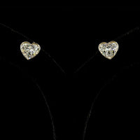 14K Yellow Gold Heart Shape Diamond Stud Earrings with Bezel Prong Setting - 5.04 Carats Total Weight Lab Diamonds (E-F Color, VVS2 Clarity) - Covaloro Fine Jewelry