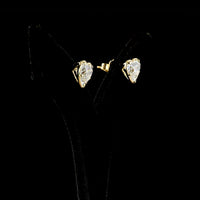 14K Yellow Gold Heart Shape Diamond Stud Earrings with Bezel Prong Setting - 5.04 Carats Total Weight Lab Diamonds (E-F Color, VVS2 Clarity) - Covaloro Fine Jewelry