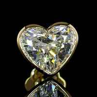 14K Yellow Gold Heart Shape Diamond Stud Earrings with Bezel Setting - 4.19 Carat Total Weight Lab Diamonds (F Color, VS1 Clarity) - Covaloro Fine Jewelry