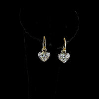 14K Yellow Gold Heart Shape Drop Earrings with Lab Grown E-VS1 Diamonds - 3.04 Carat Total Weight - Covaloro Fine Jewelry