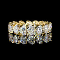14K Yellow Gold Heart Shape Eternity Band with 16 Prong-Set Lab Diamonds - 4.48 Carat Total Diamond Weight, E-F Color VS Clarity - Covaloro Fine Jewelry