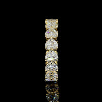 14K Yellow Gold Heart Shape Eternity Band with 16 Prong-Set Lab Diamonds - 4.48 Carat Total Diamond Weight, E-F Color VS Clarity - Covaloro Fine Jewelry