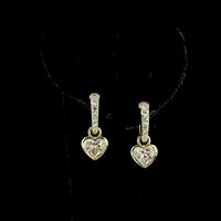 14K Yellow Gold Heart Shape Hanging Drop Earrings with Lab-Grown D VVS2 and E VS2 Diamonds - 2.52 Carat Total Diamond Weight - Covaloro Fine Jewelry