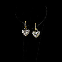 14K Yellow Gold Heart Shape Hanging Earrings with F VS1 Lab Grown Diamonds - 5.12 Carat Total Weight - Covaloro Fine Jewelry