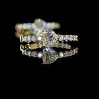 14K Yellow Gold Heart Shape Hoop Earrings with 0.53 Carat Heart Lab Diamonds and 0.97 Carat Brilliant Round Lab Diamonds - 2.03 Carat Total Diamond Weight - Covaloro Fine Jewelry