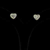 14K Yellow Gold Heart Shape Lab Diamond Stud Earrings - 6.18 Carat Total Weight, Bezel-Prong Set with F VVS2 and F VS1 Stones - Covaloro Fine Jewelry