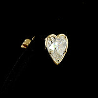 14K Yellow Gold Heart Shape Lab Diamond Stud Earrings - 6.18 Carat Total Weight, Bezel-Prong Set with F VVS2 and F VS1 Stones - Covaloro Fine Jewelry