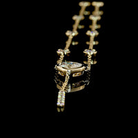 14K Yellow Gold Heart Shape Lariat Necklace with Bezel and Prong Set Lab Diamonds - 2.42 Carats Total Diamond Weight - Covaloro Fine Jewelry
