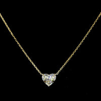 14K Yellow Gold Heart Shape Solitaire Pendant with 1.02 Carat Lab Grown Diamond - E Color VS1 Clarity Prong Set - Covaloro Fine Jewelry