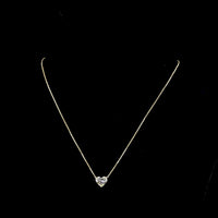 14K Yellow Gold Heart Shape Solitaire Pendant with 2.00 Carat Lab-Grown Diamond - E-F Color VS2 Clarity, North-South Prong Setting - Covaloro Fine Jewelry