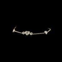 14K Yellow Gold Heart Shape Station Bracelet with Bezel Set Lab Diamonds - 2.13 Total Carat Weight - Covaloro Fine Jewelry